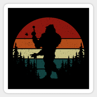 Retro Bigfoot spinning Golf Ball Sticker